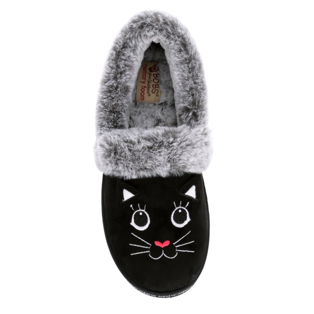 Black Skechers Bobs Womens Too Cozy Meow Pajamas | Slippers | Rack Room