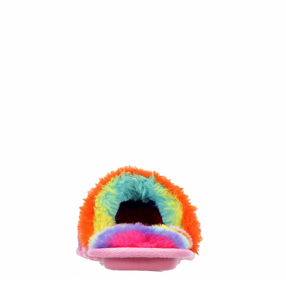 steve madden rainbow fuzzy slippers