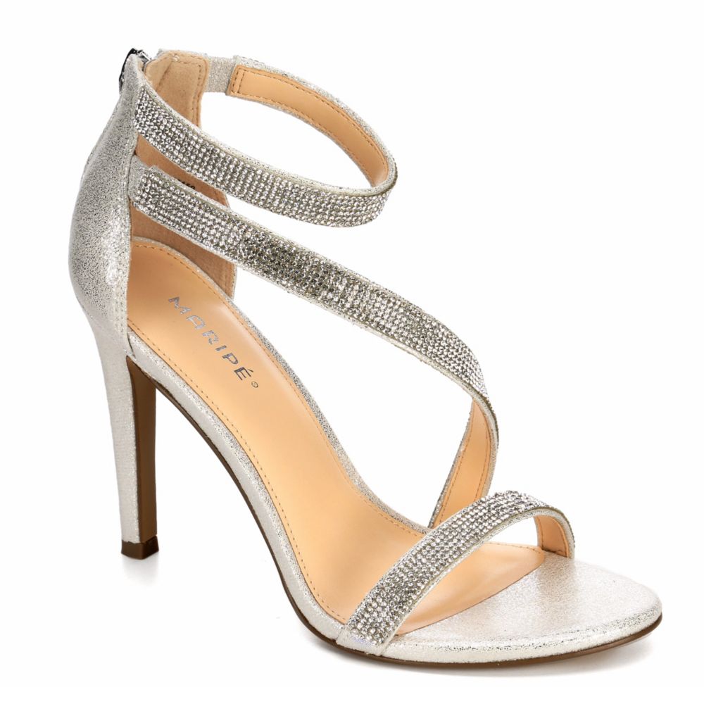 black glitter sandals heels