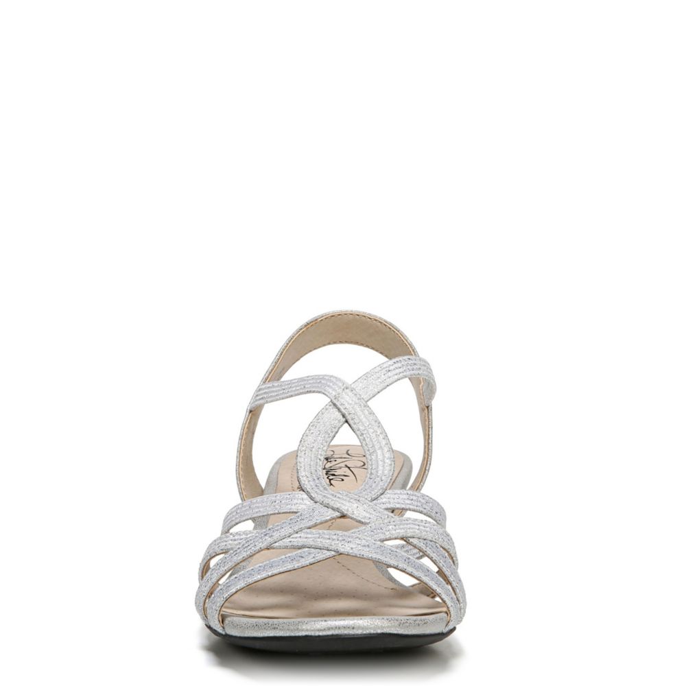 Silver Lifestride Womens Yaya Wedge Sandal Rack Room Shoes