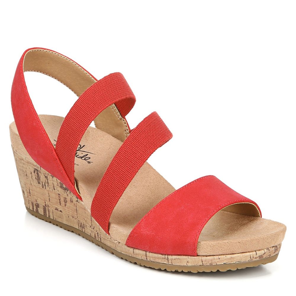 red wedge sandals for women