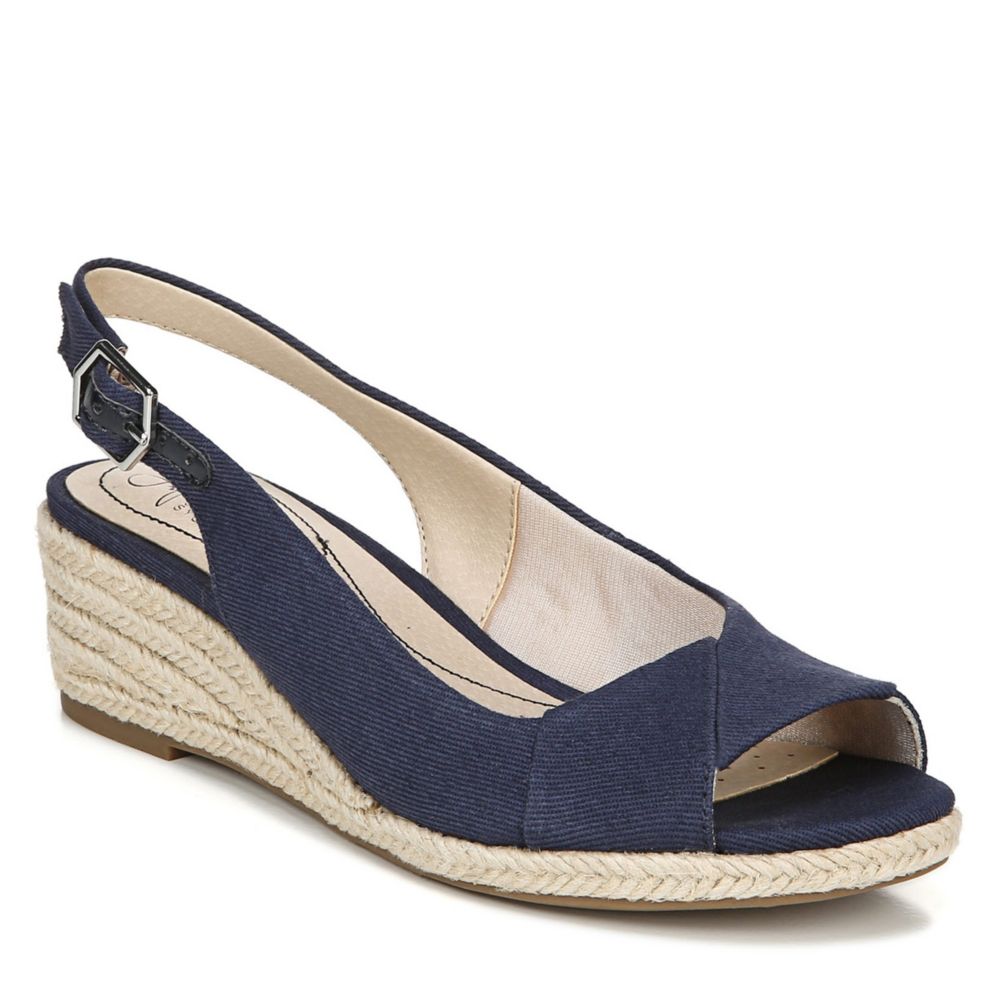 Navy Womens Socialite Wedge Sandal | Lifestride | Rack Room Shoes