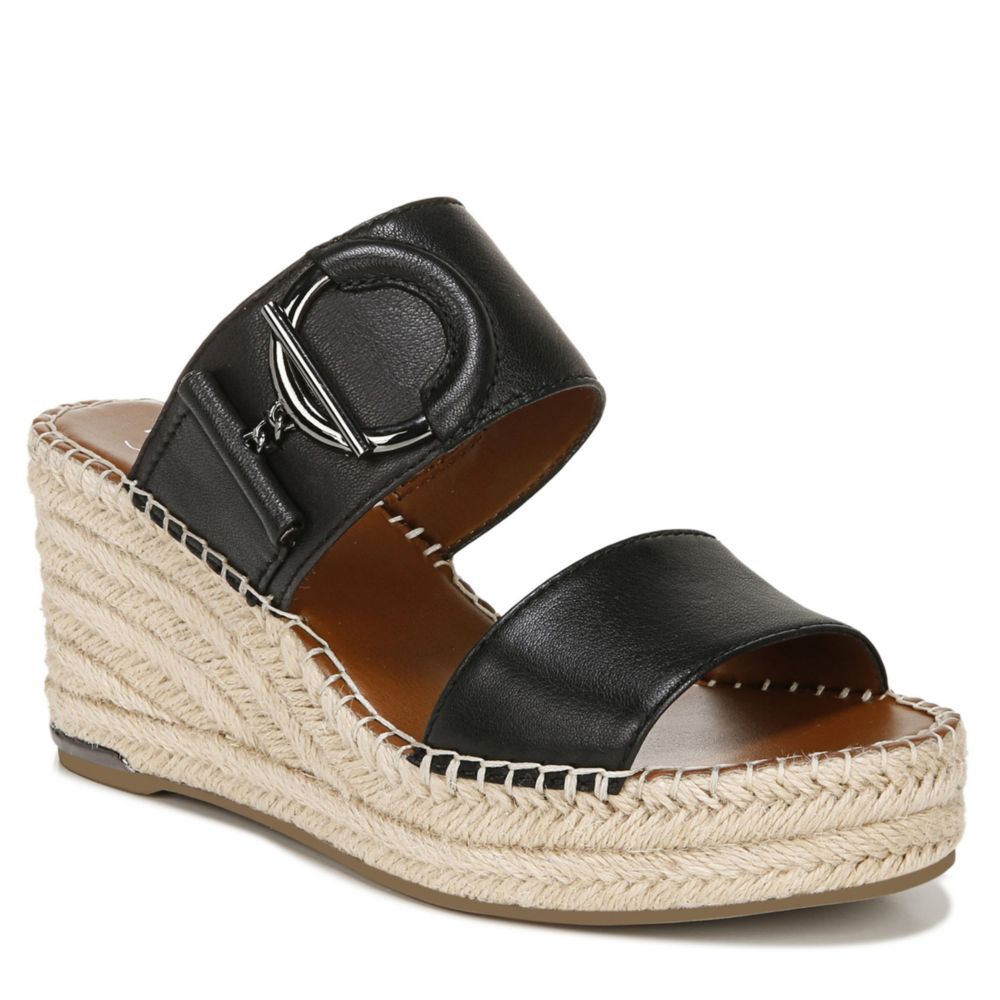 franco sarto black wedge sandals