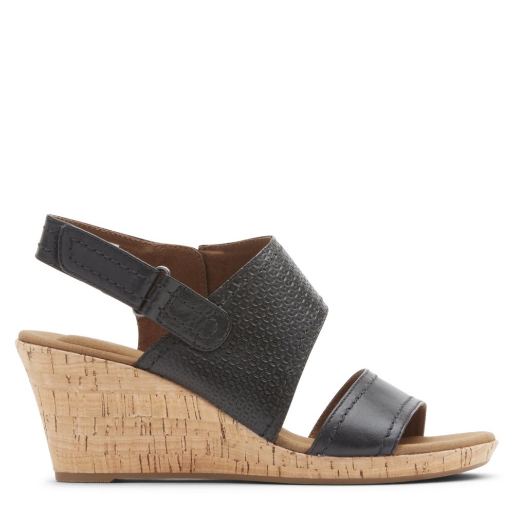 rockport briah wedge sandal black