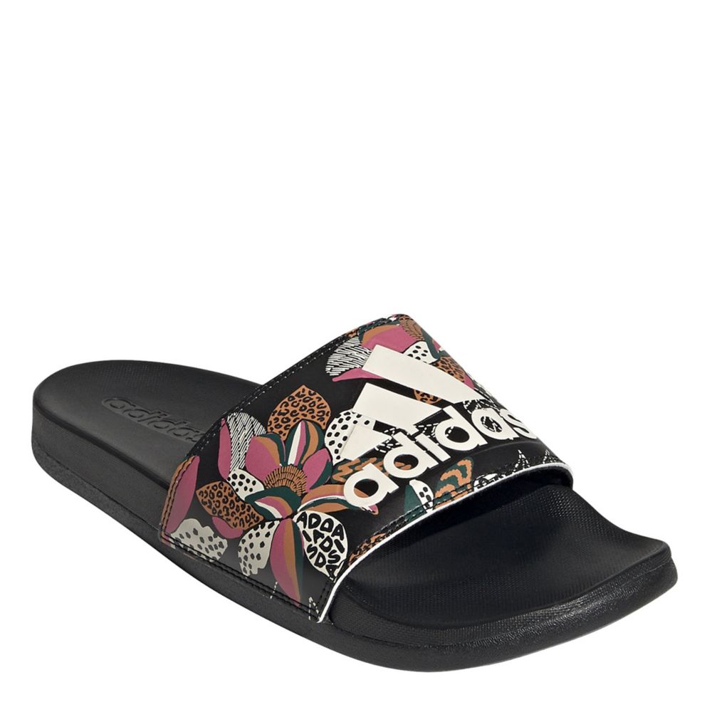 mulighed Ubarmhjertig kan ikke se Black Adidas Womens Adilette Comfort Slide Sandal | Floral | Rack Room Shoes