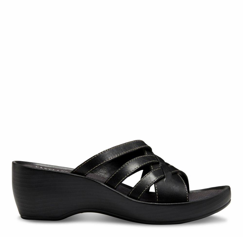 Dark Brown Womens Poppy Wedge Sandal Comfort Slides Wedges | Eastland ...