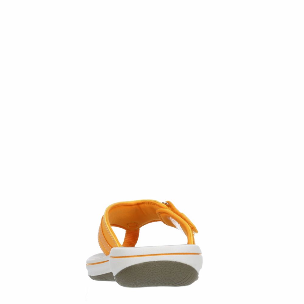 yellow clarks flip flops