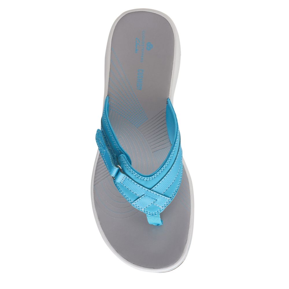 clarks turquoise flip flops