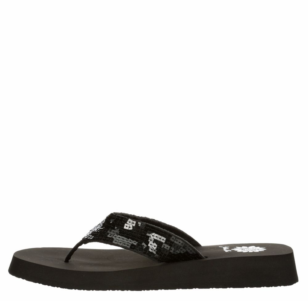 yellow box sandy flip flops