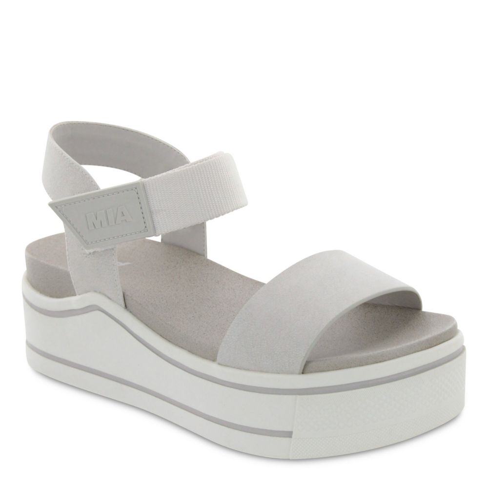 mia platform sandals white