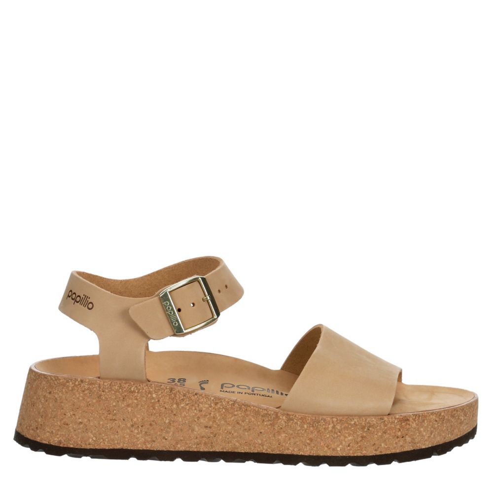 Tan Birkenstock Womens Glenda Wedge Sandal By Papillio | Rack Room Shoes