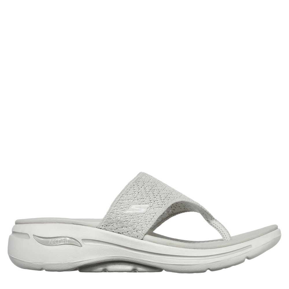 Natural Skechers Womens Go Walk - Arch Fit Flip Flop Sandal | Flip ...