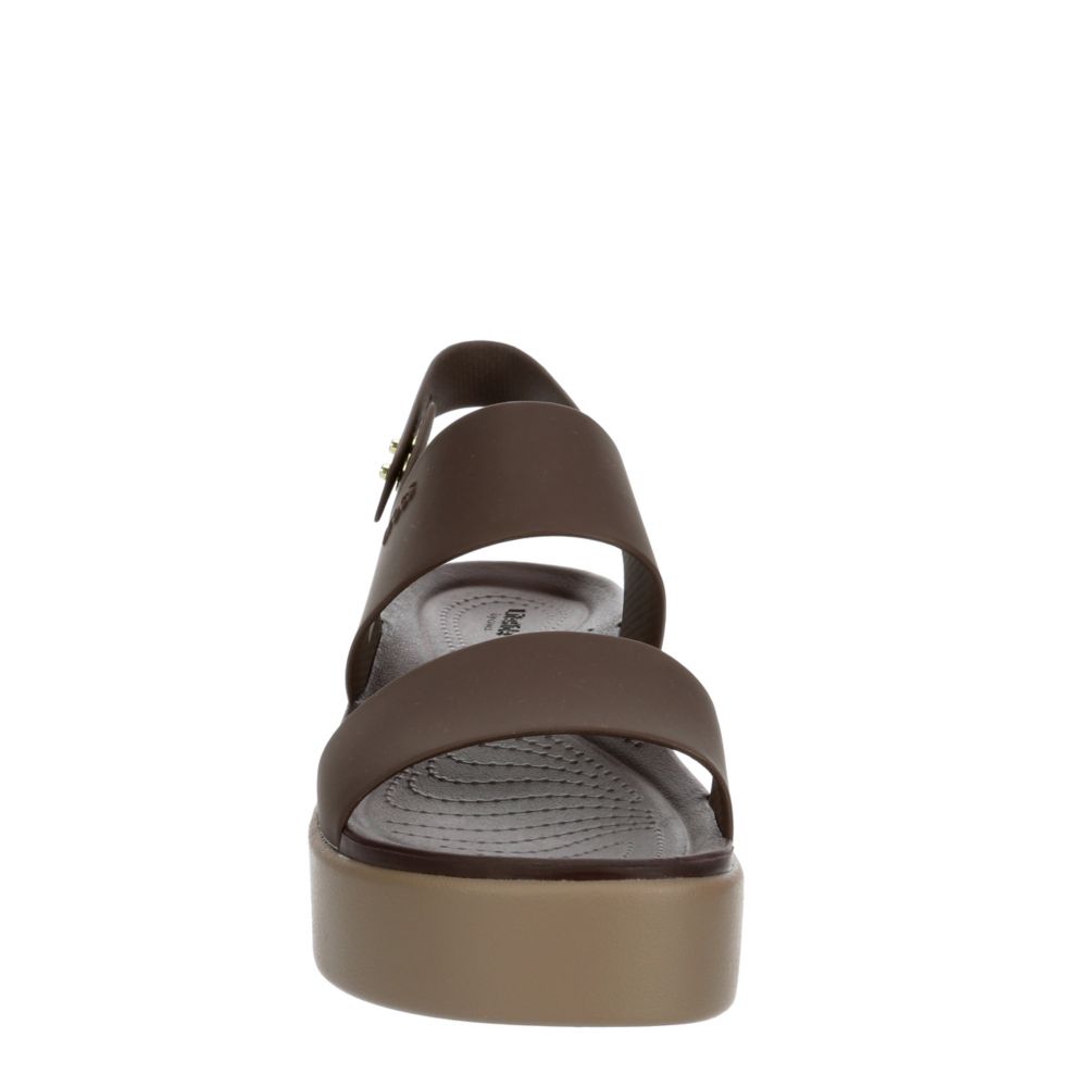 Mocha Crocs Womens Brooklyn Platform Wedge Sandal Sandals Rack Room