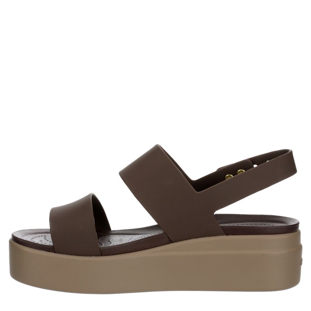 Mocha Crocs Womens Brooklyn Platform Wedge Sandal Sandals Rack Room