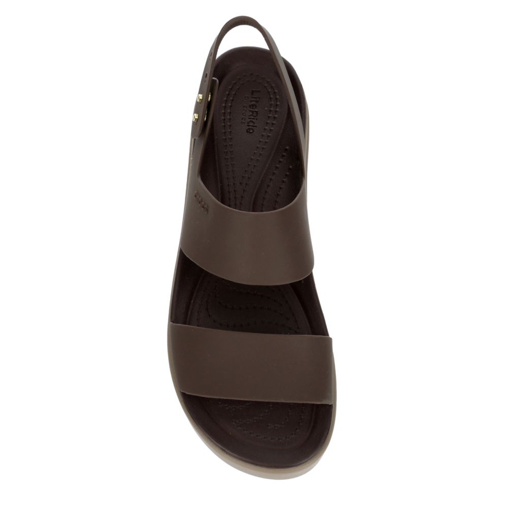 Mocha Crocs Womens Brooklyn Platform Wedge Sandal Sandals Rack Room