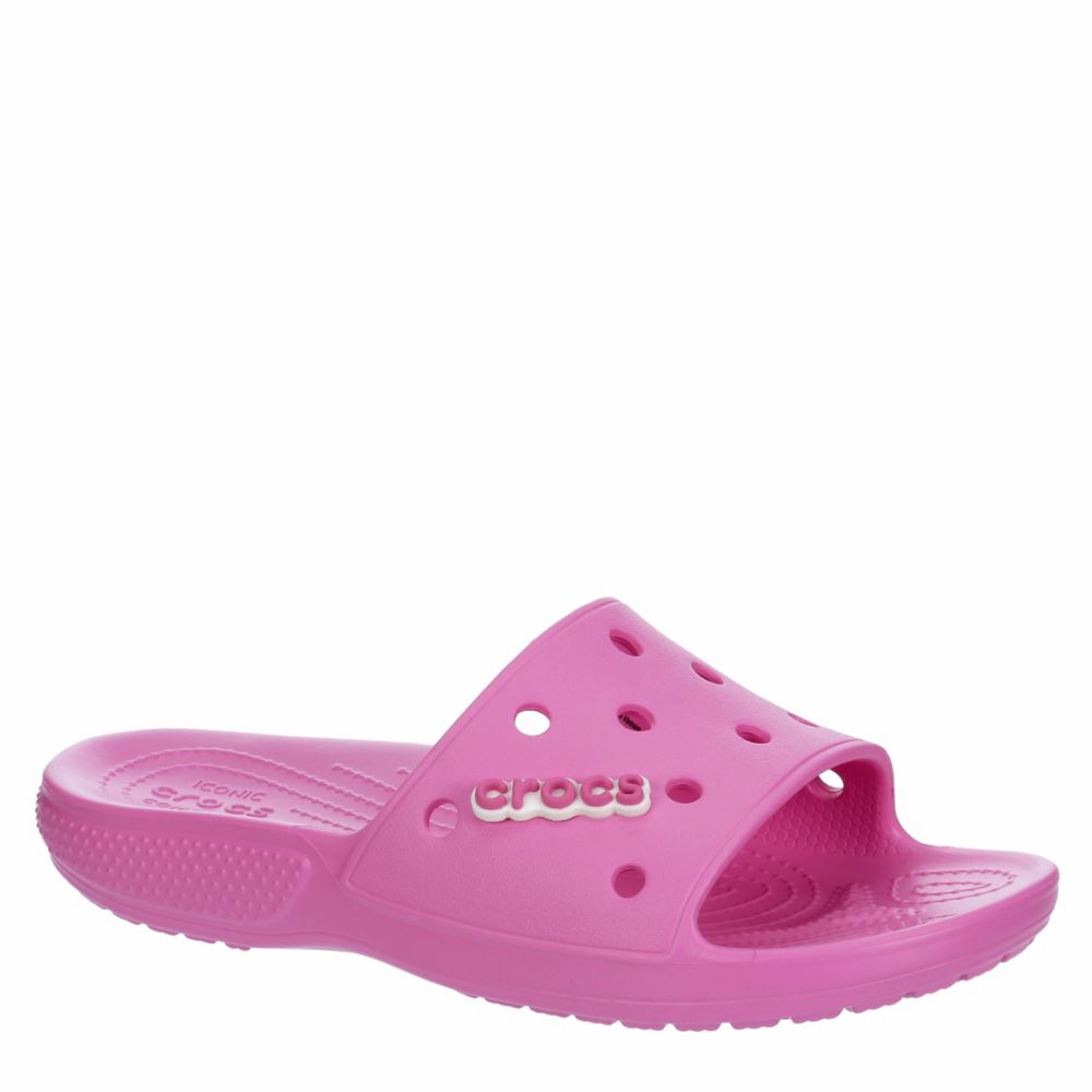 pink croc sandals