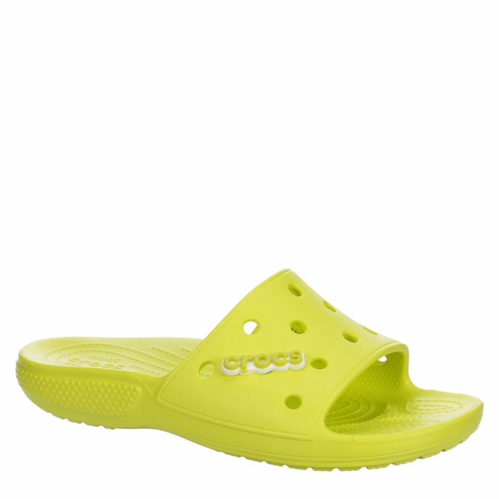 yellow croc sandals
