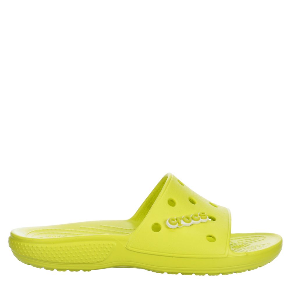yellow croc sandals