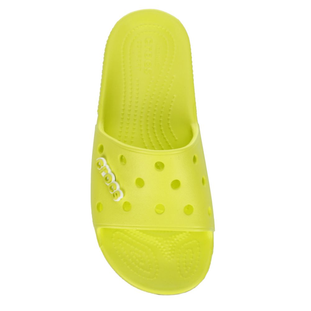yellow croc flip flops