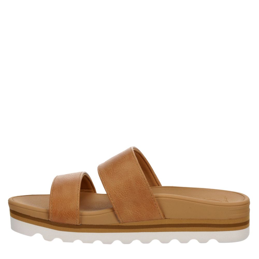 Tan Womens Banded Horizon Hi Slide Sandal | Reef | Rack Room Shoes