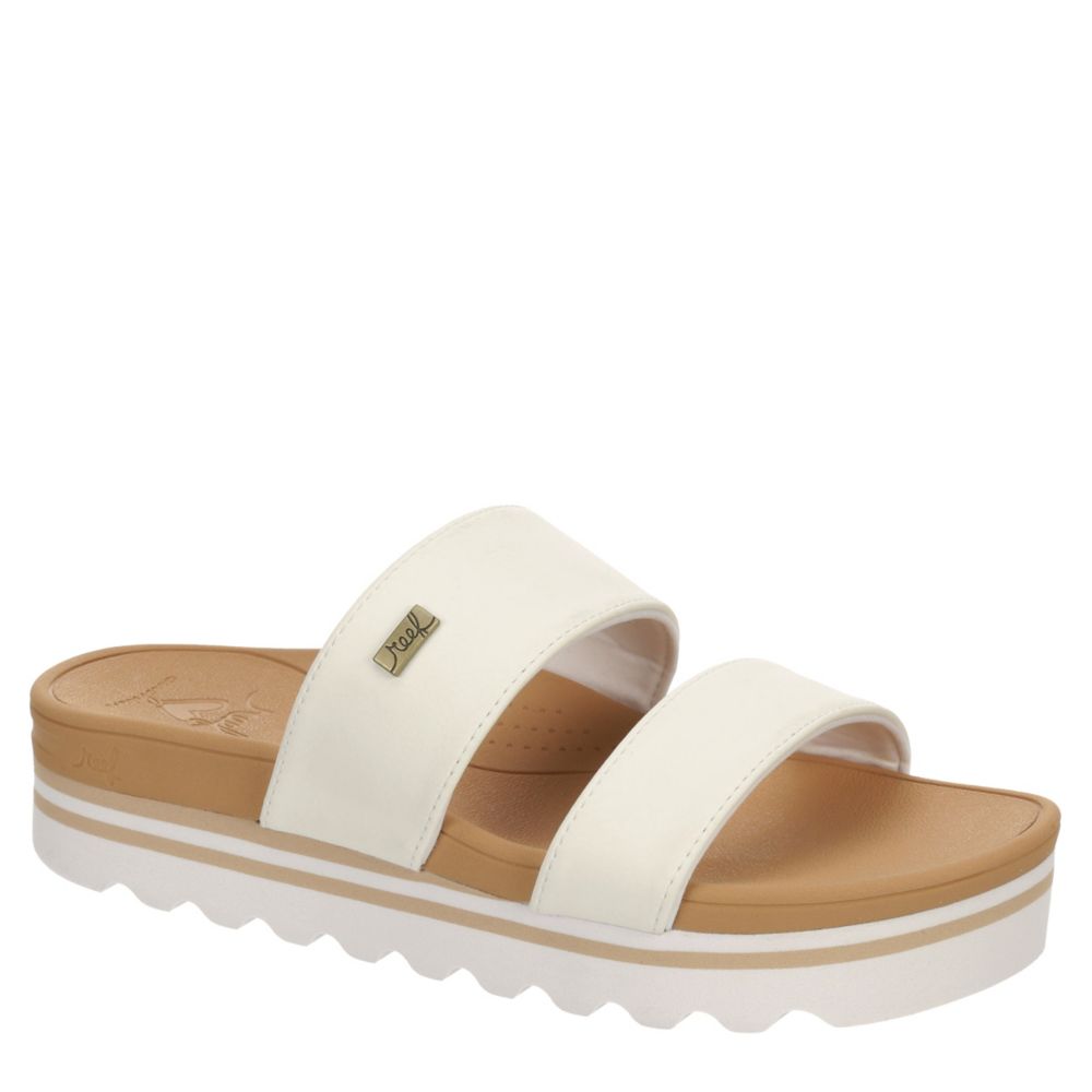 Reef Banded Horizon Hi Slide Sandal Women's White Size 8M