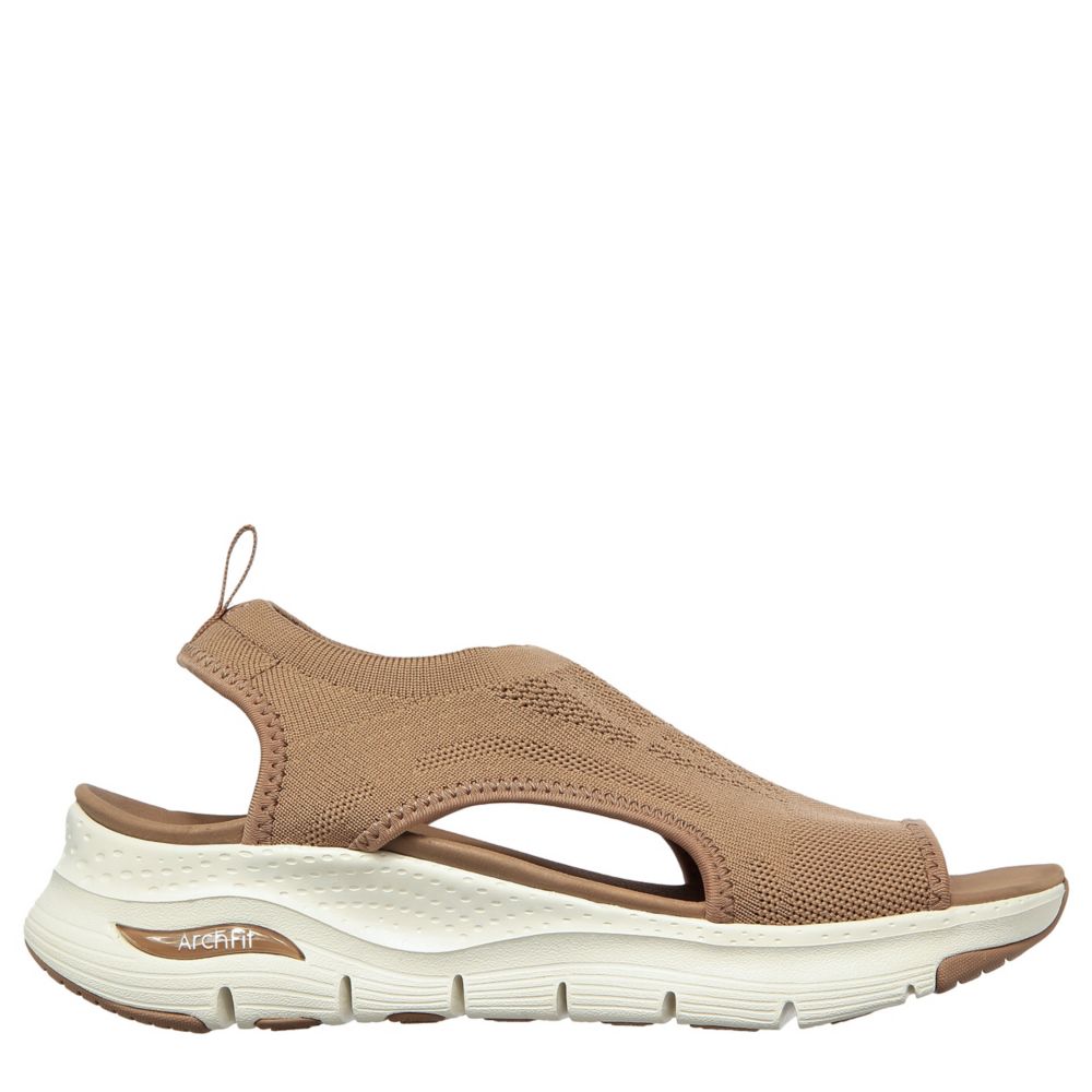 Taupe Womens Arch Fit City Catch Comfort Sandal, Skechers