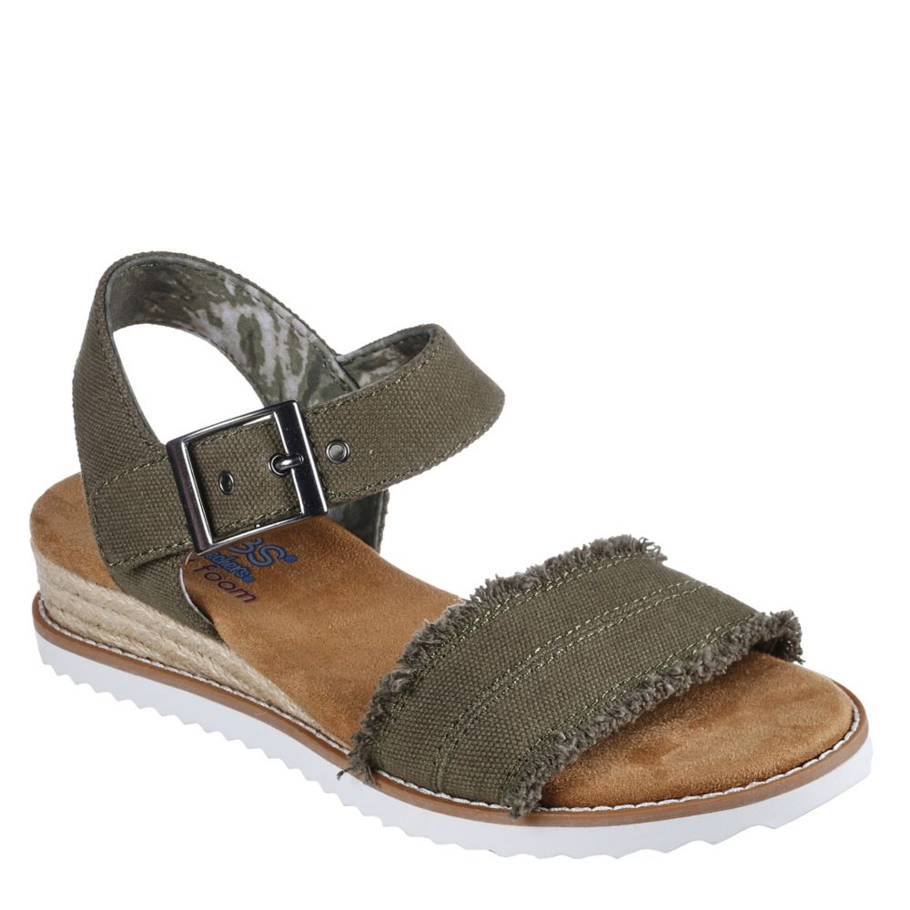 Olive Skechers Womens Desert - Princess Wedge Sandal Sandals | Rack Room Shoes