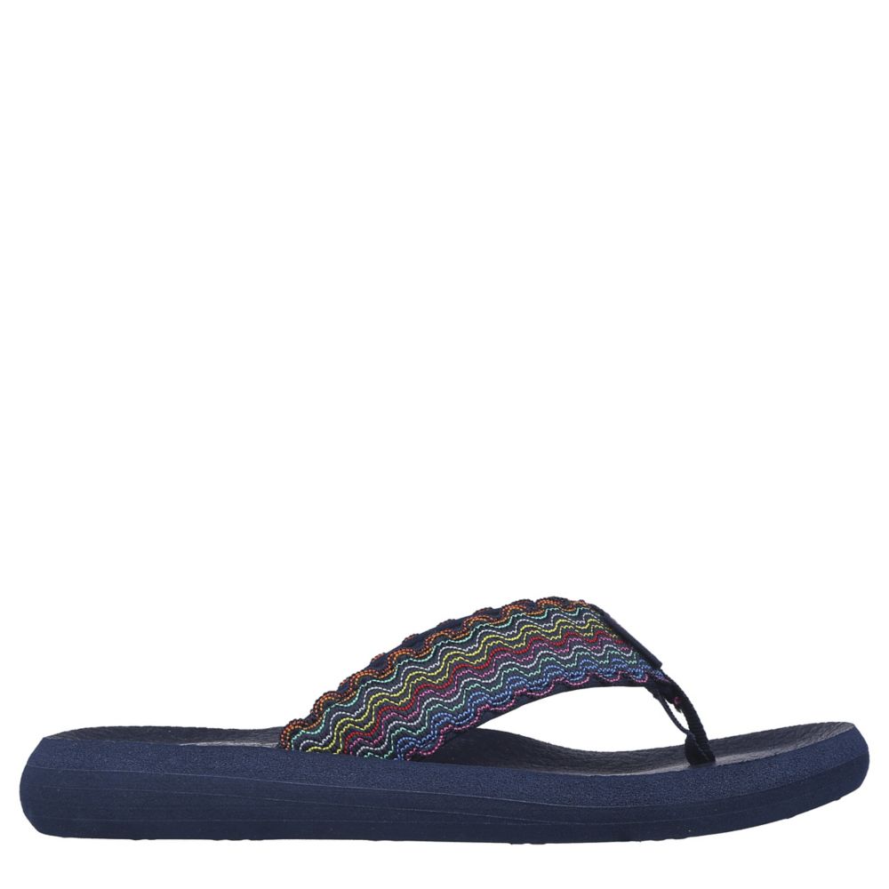 Navy Womens Asana Flip Flop Sandal, Skechers