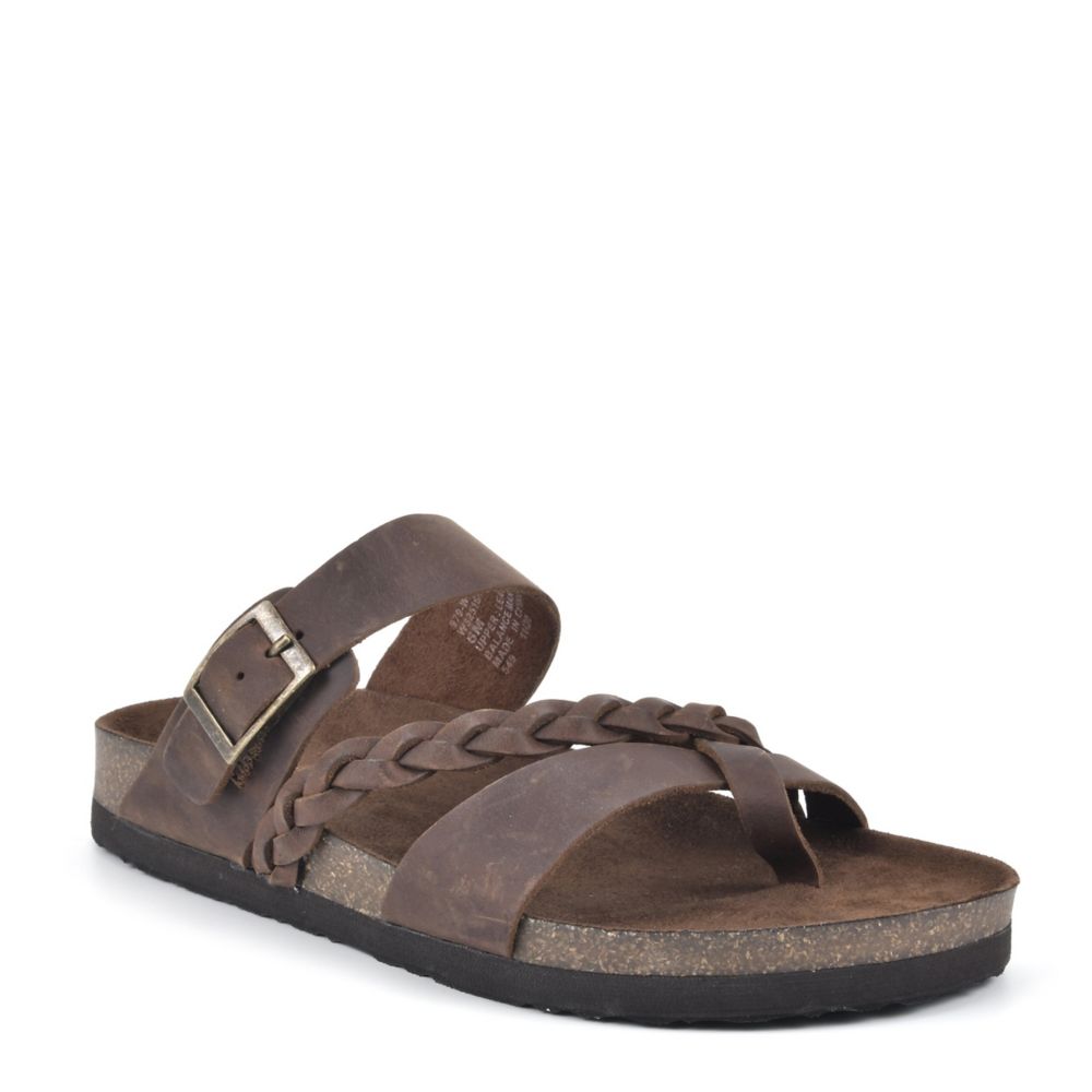 Brown White Mountain Womens Hazy Footbed Sandal | Sandals | Rack Room Shoes