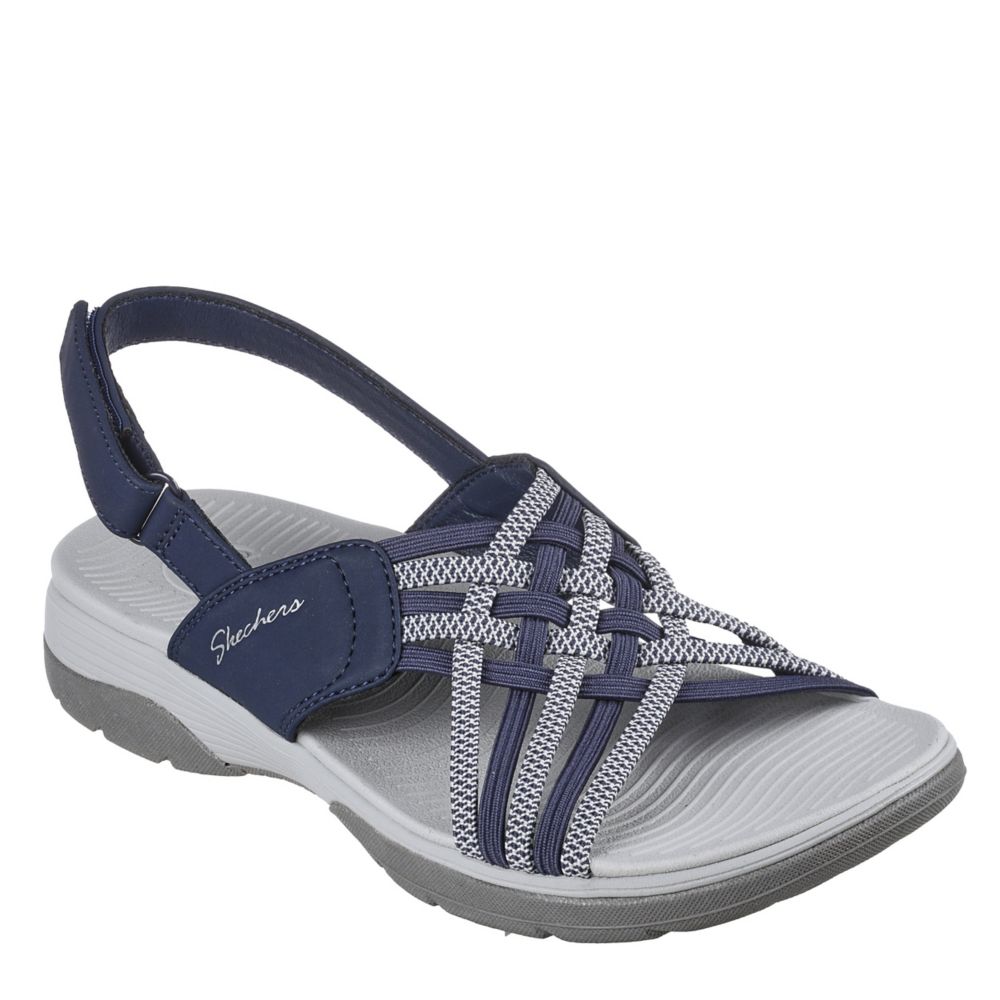 Navy Skechers Womens Arch Fit Reggae Womens Sandal | Sandals | Rack Shoes