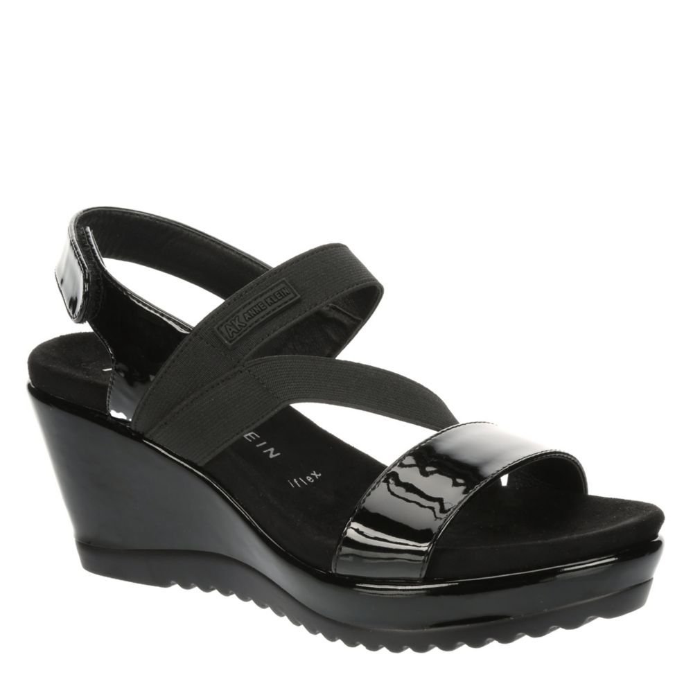 Vejrtrækning Elegance Voksen Black Anne Klein Womens Regina Wedge Sandal | Sandals | Rack Room Shoes
