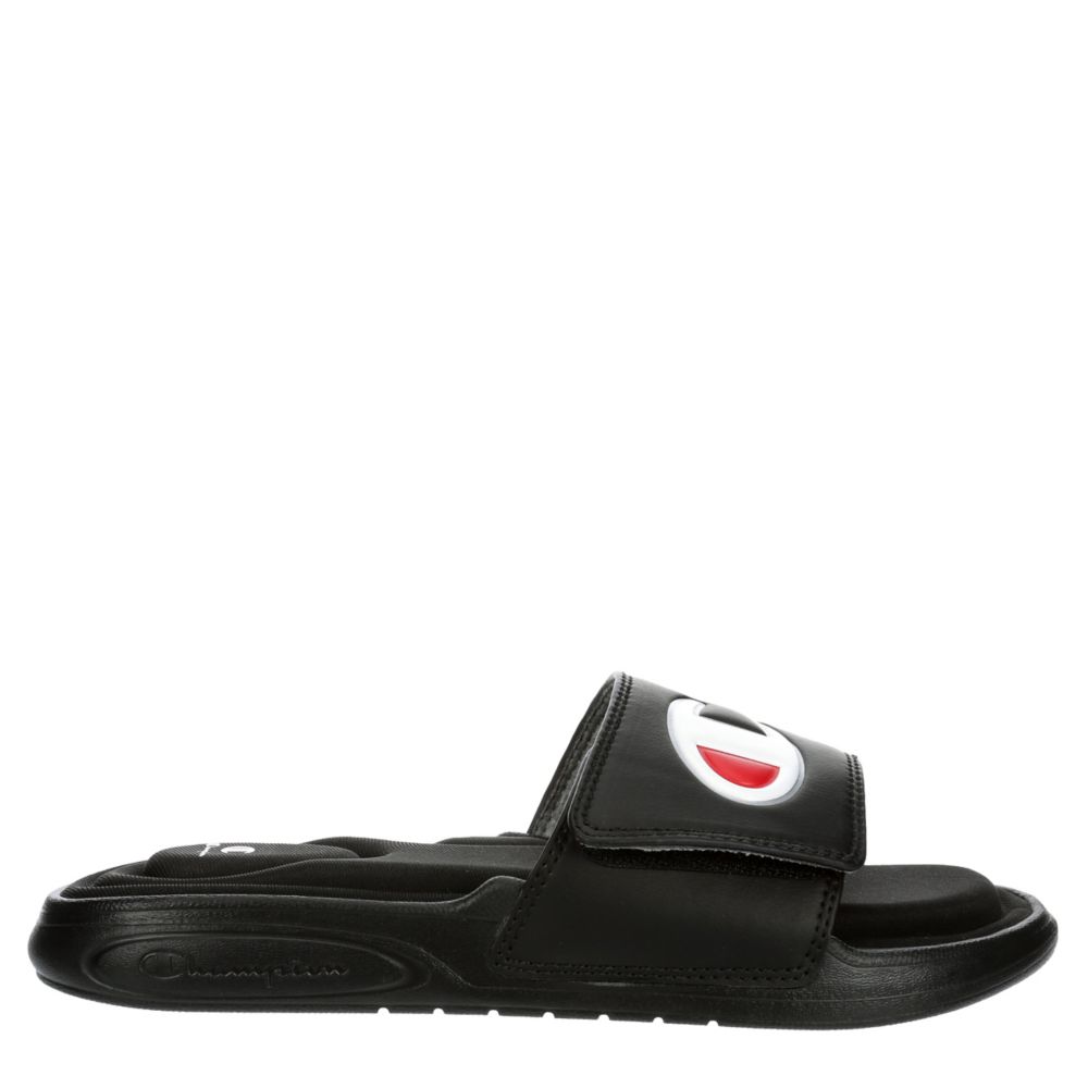 champion sandals black and white