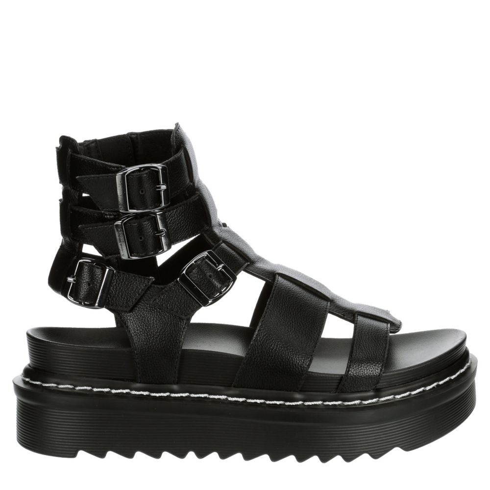black gladiator sandals platform