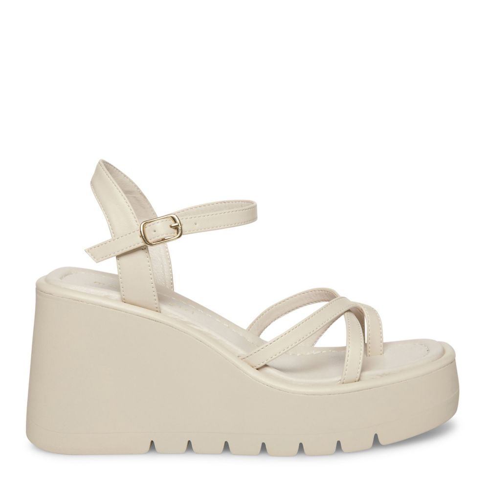 White platform outlet wedge heels