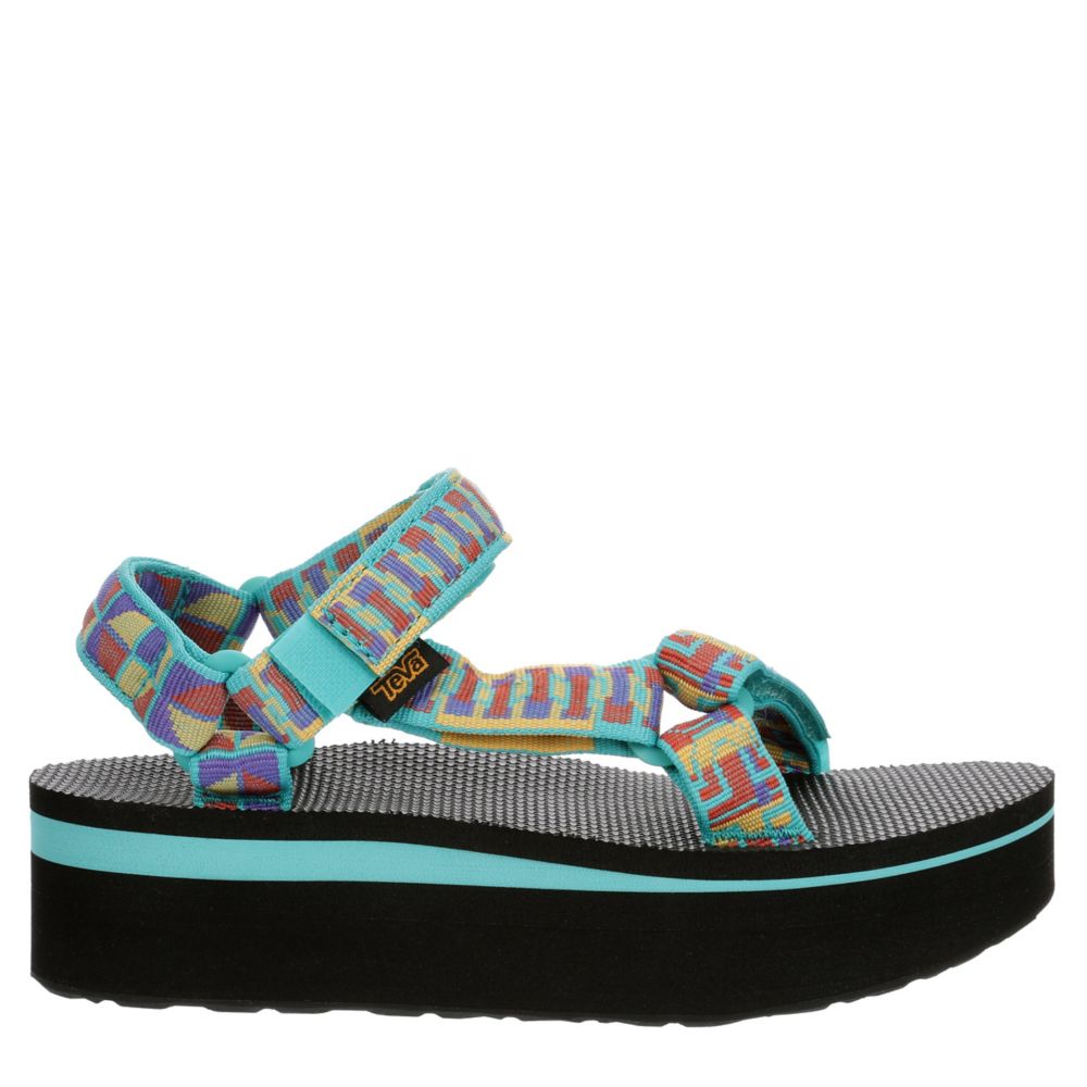 white teva platform sandals