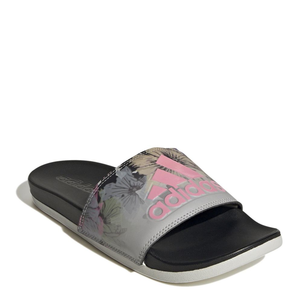 Grøn baggrund gået vanvittigt hjemme Grey Adidas Womens Adilette Comfort Slide Sandal | Sandals | Rack Room Shoes