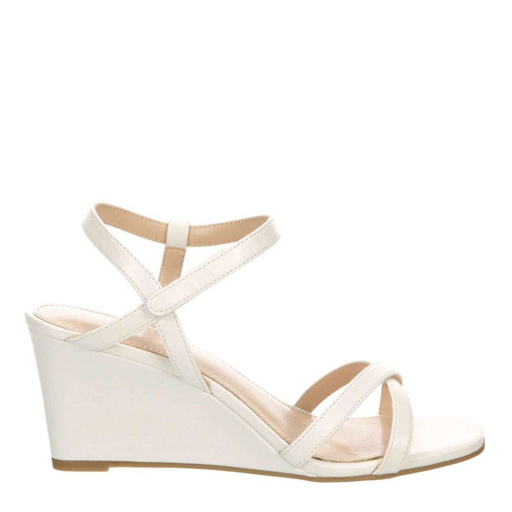 White strappy wedge outlet heels