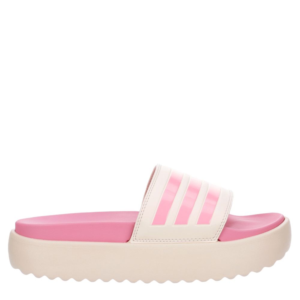 Adidas Women's Adilette Platform Slides in Pink/Wonder Quartz Size 8.0