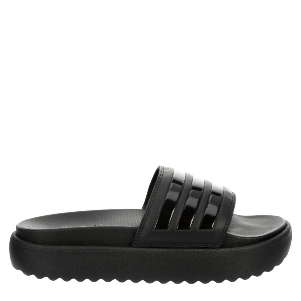 Adidas slides hotsell women black