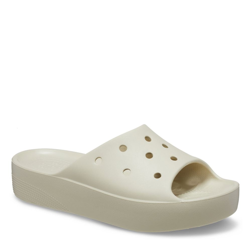 Bone Crocs Womens Classic Platform Slide Sandal | Rack Room Shoes