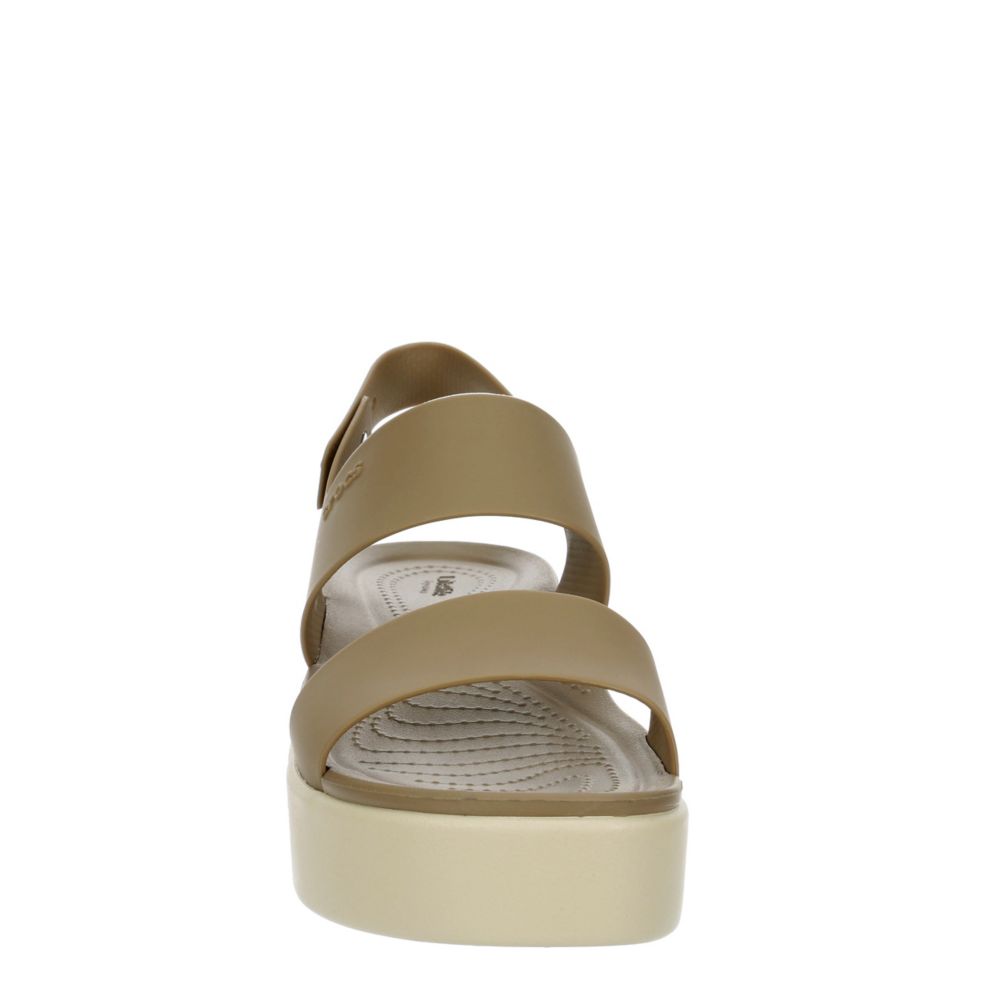 Khaki Crocs Womens Brooklyn Platform Wedge Sandal Sandals Rack Room