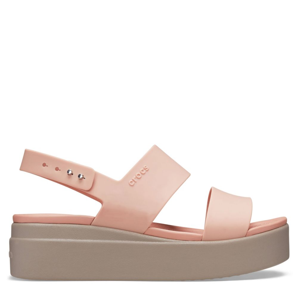 wedge crocs pink
