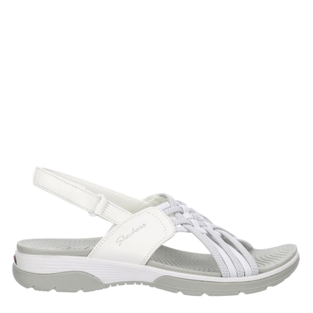 white skecher sandals