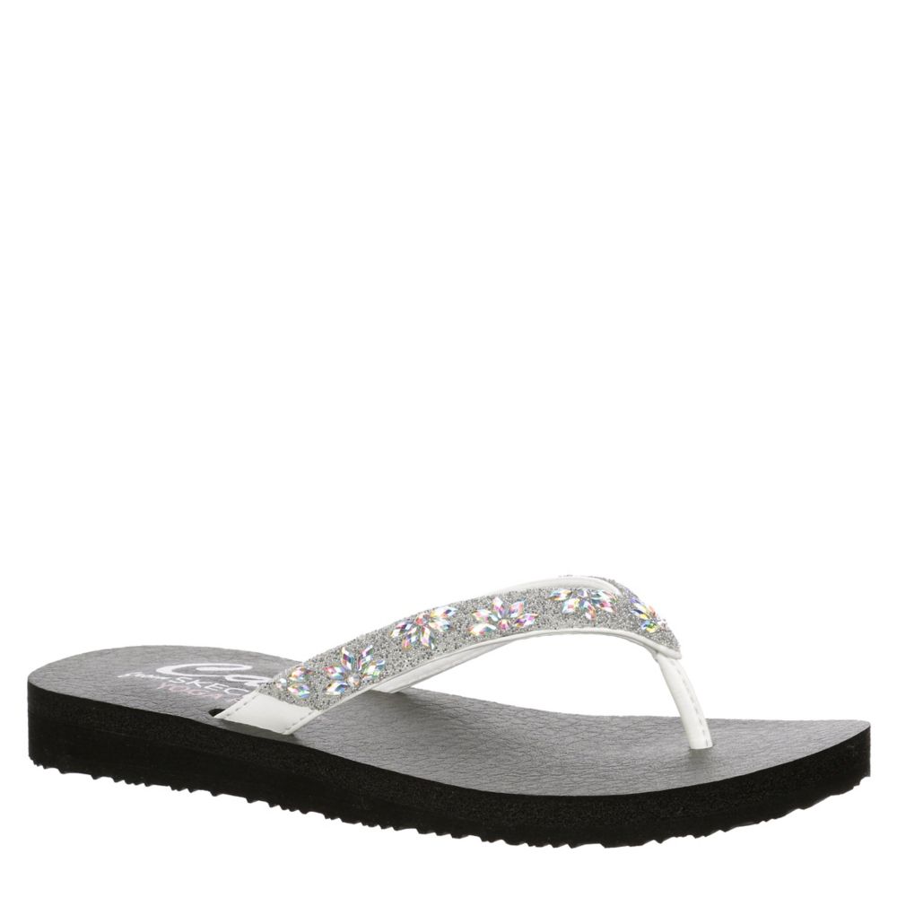 Skechers Yoga Foam Sparkly Flip Flops Women's Slip On Sz 9