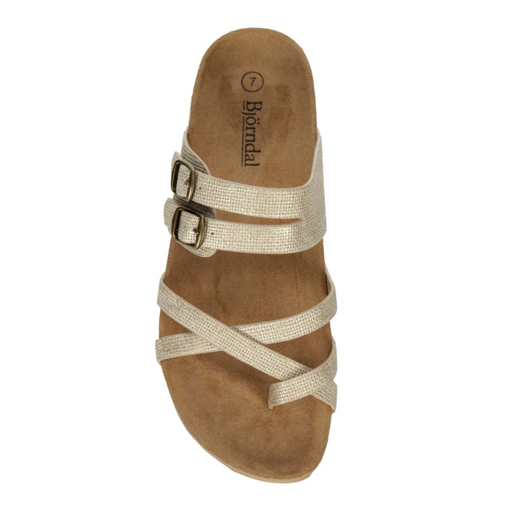 Gold Bjorndal Womens Sami Footbed Sandal Sandals Rack Room Shoes