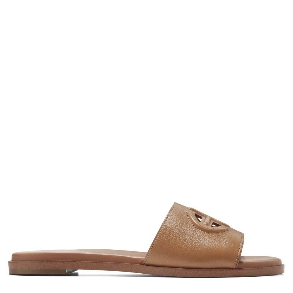 WOMENS FLYNN LOGOG SLIDE SANDAL TAN