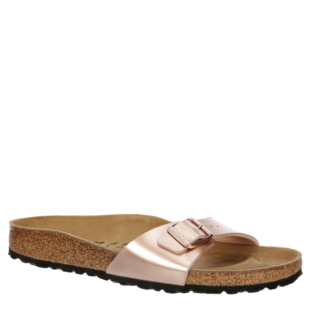 Rose Gold Birkenstock Womens Madrid Footbed Sandal | Sandals Rack Room Shoes