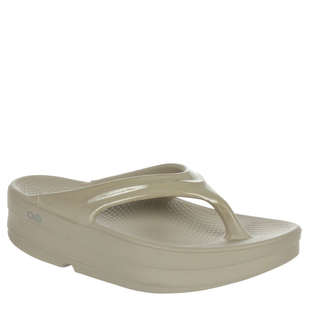 KHAKI Oofos Womens Oomega Flip Flop Sandal