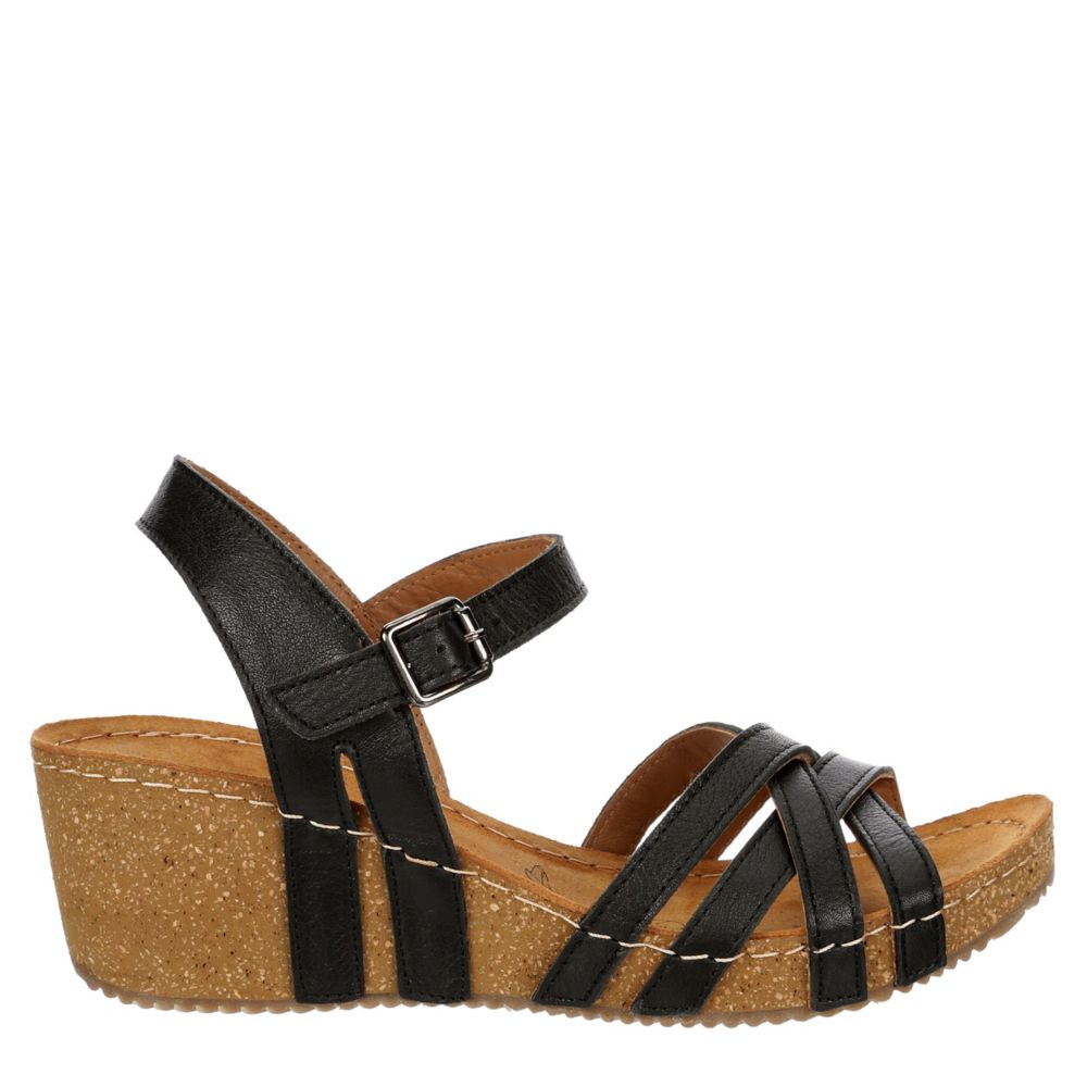 Black Bjorndal Womens Lily Wedge Sandal | | Rack Room Shoes