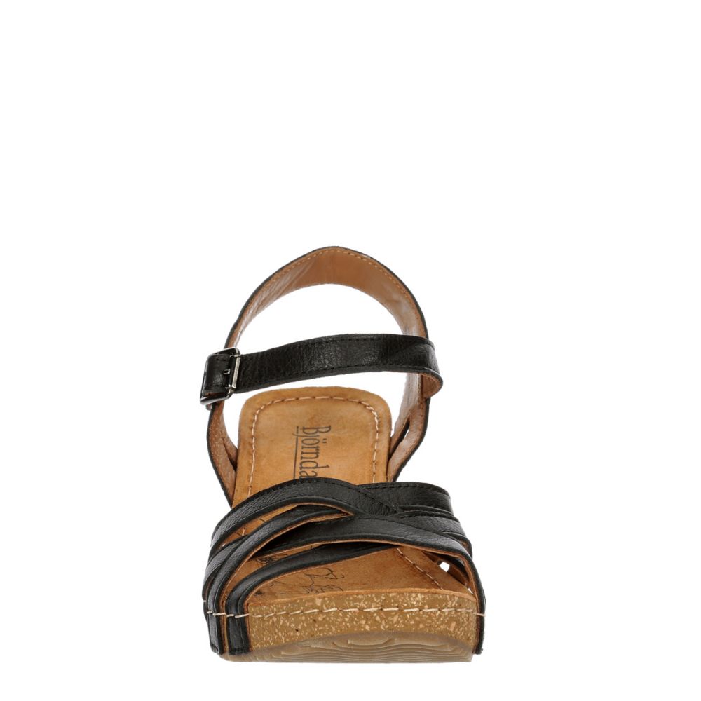 Black Bjorndal Womens Lily Wedge Sandal Rack Room Shoes